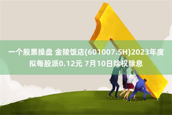 一个股票操盘 金陵饭店(601007.SH)2023年度拟每股派0.12元 7月10日除权除息