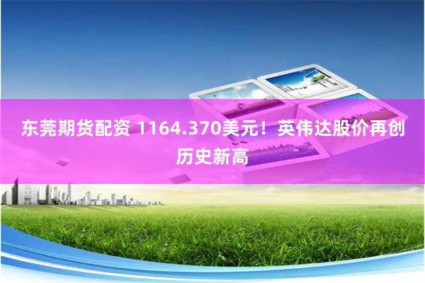 东莞期货配资 1164.370美元！英伟达股价再创历史新高