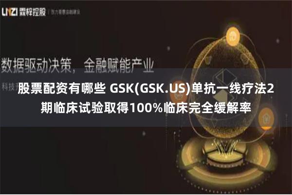 股票配资有哪些 GSK(GSK.US)单抗一线疗法2期临床试验取得100%临床完全缓解率